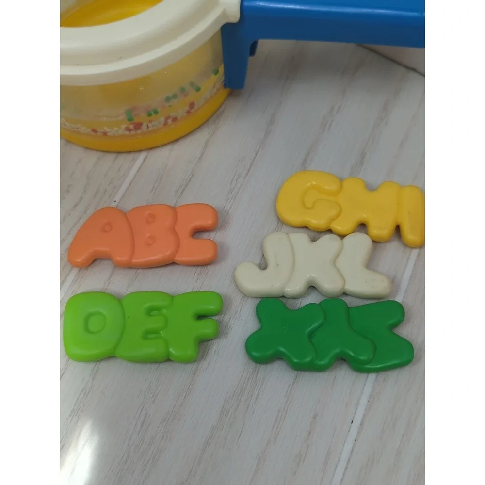 Fisher Vintage Price Fun With Food alphabet soup pot set salt pepper READ USED